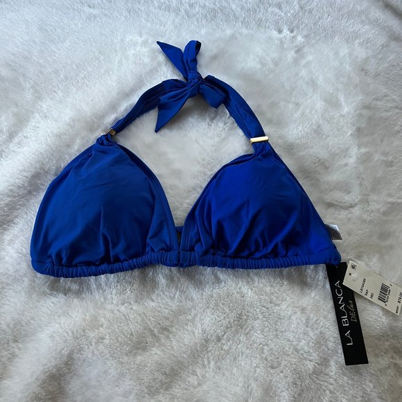 NEW! La Blanca Sapphire Halter Bikini Top - Picture 4 of 7